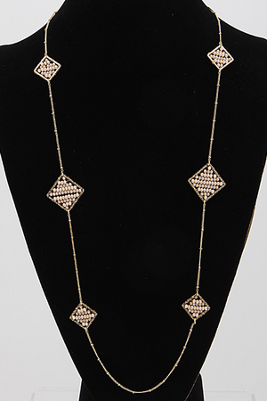 Triangle Bead Long Necklace 6AAC3